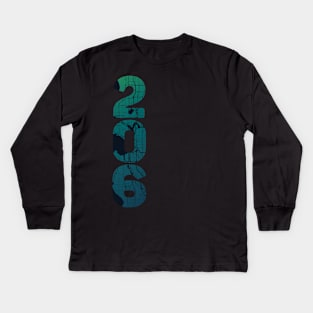 Seattle WA City Map and 206 Area Code Kids Long Sleeve T-Shirt